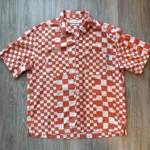 Urban Outfitters Men's Checkered Camp Shirt Short Sleeve M